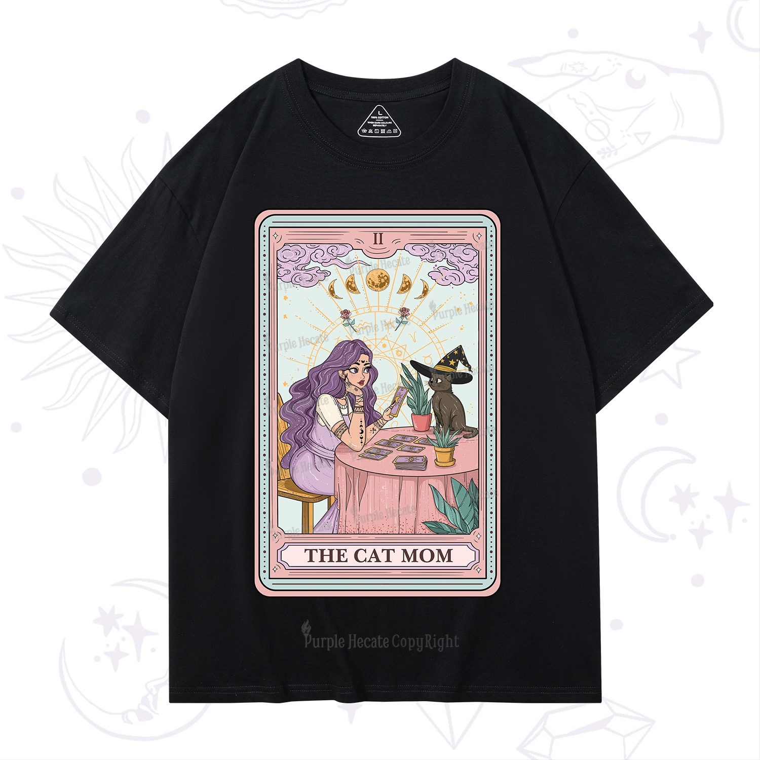 Purplehecate The Witchy Cat Mom Tarot T-Shirt