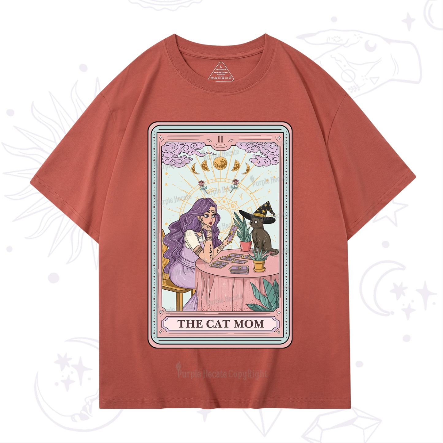 Purplehecate The Witchy Cat Mom Tarot T-Shirt