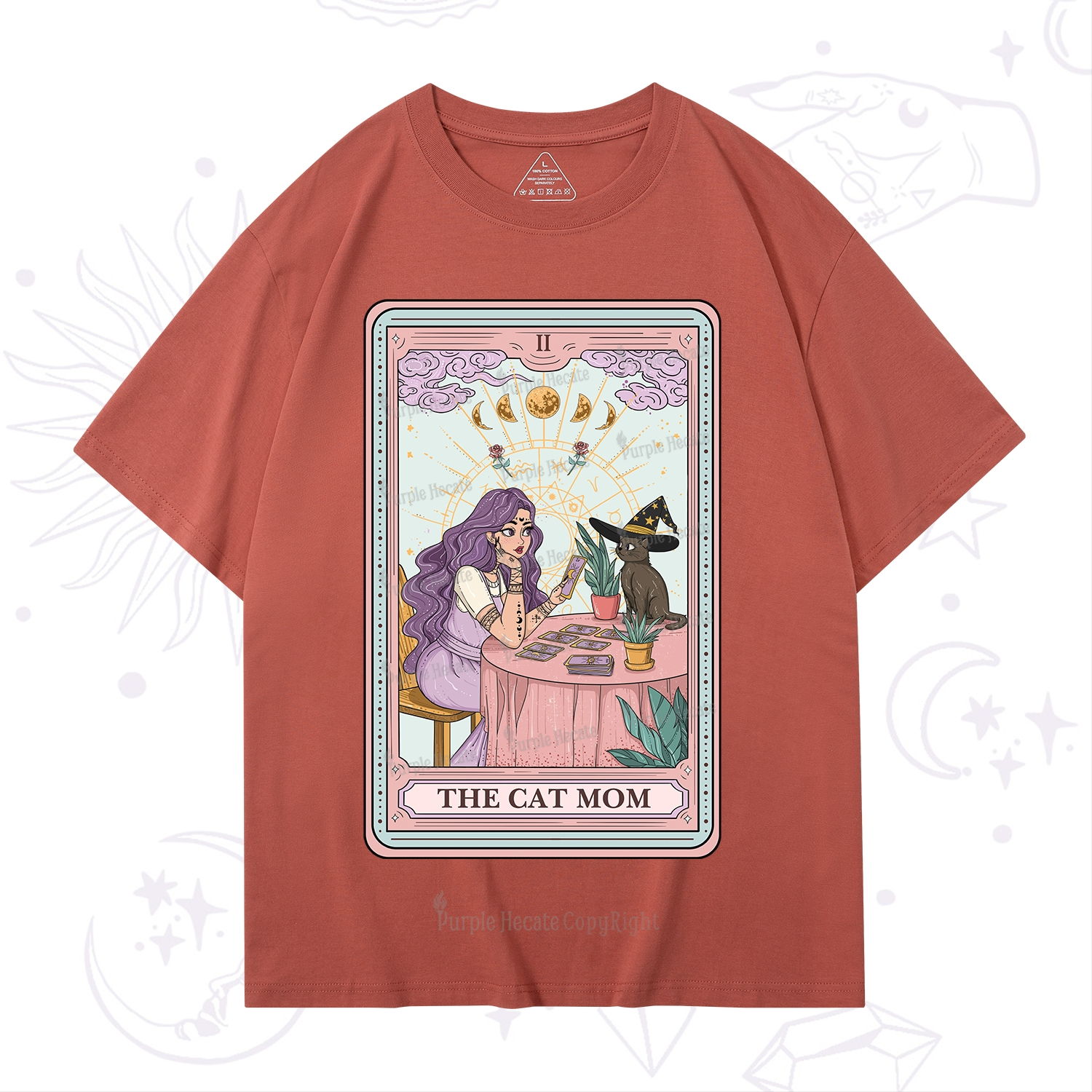 Purplehecate The Witchy Cat Mom Tarot T-Shirt