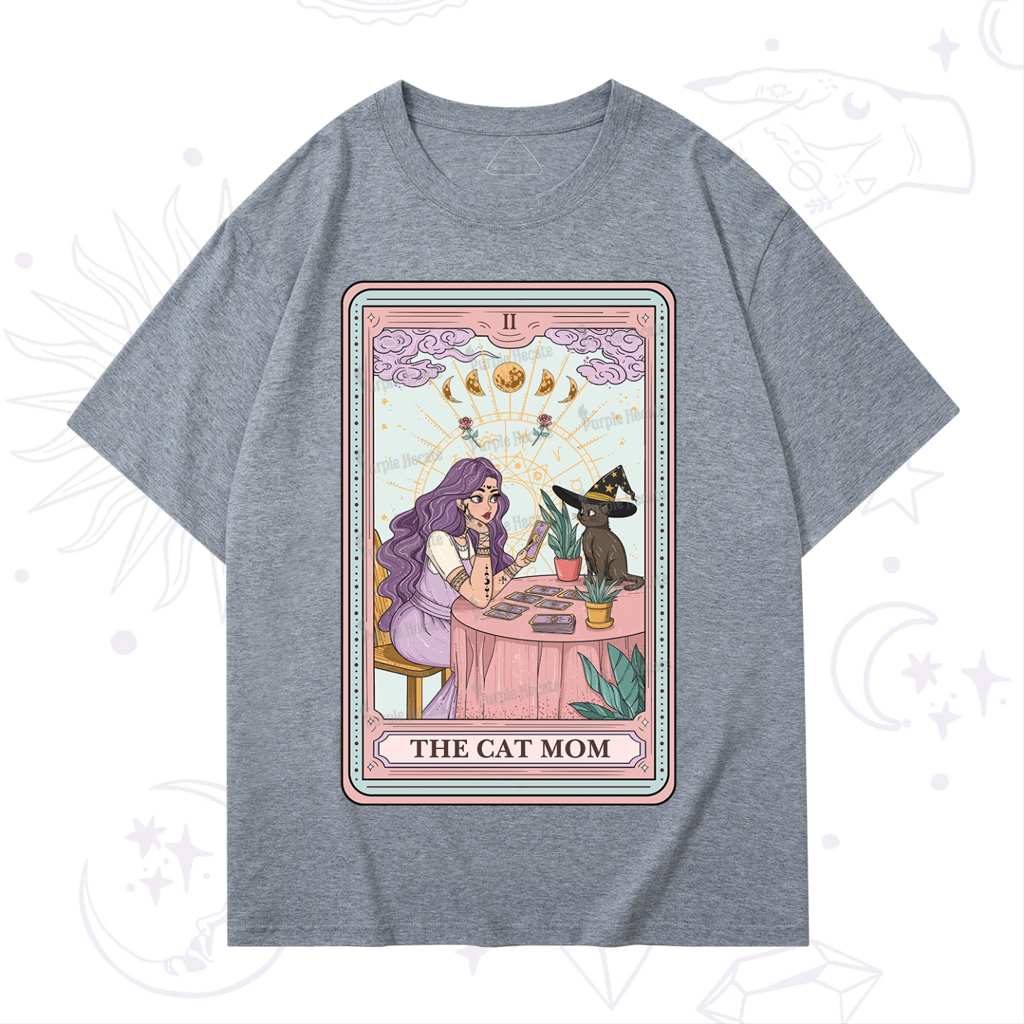 Purplehecate The Witchy Cat Mom Tarot T-Shirt