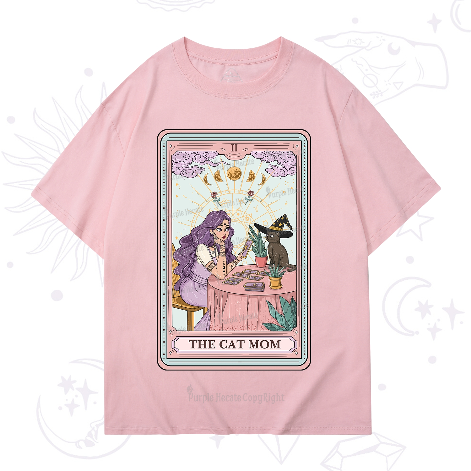 Purplehecate The Witchy Cat Mom Tarot T-Shirt