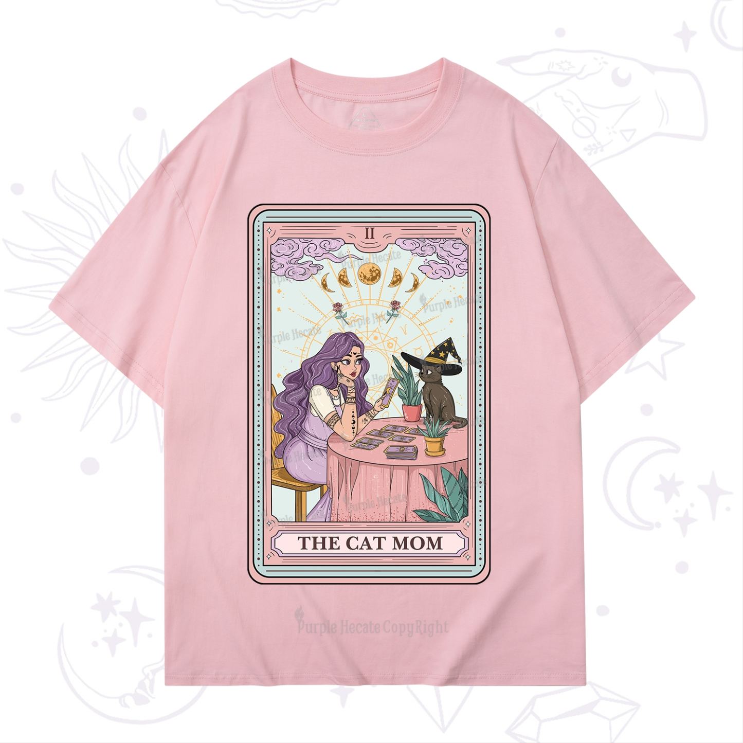 Purplehecate The Witchy Cat Mom Tarot T-Shirt