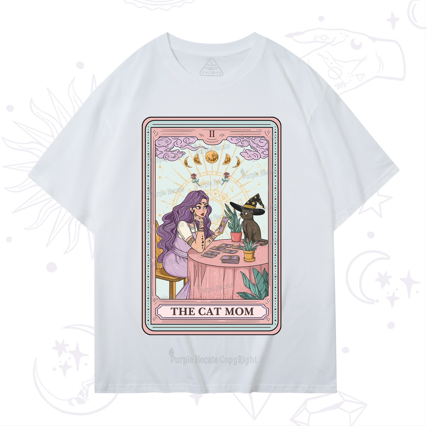 Purplehecate The Witchy Cat Mom Tarot T-Shirt