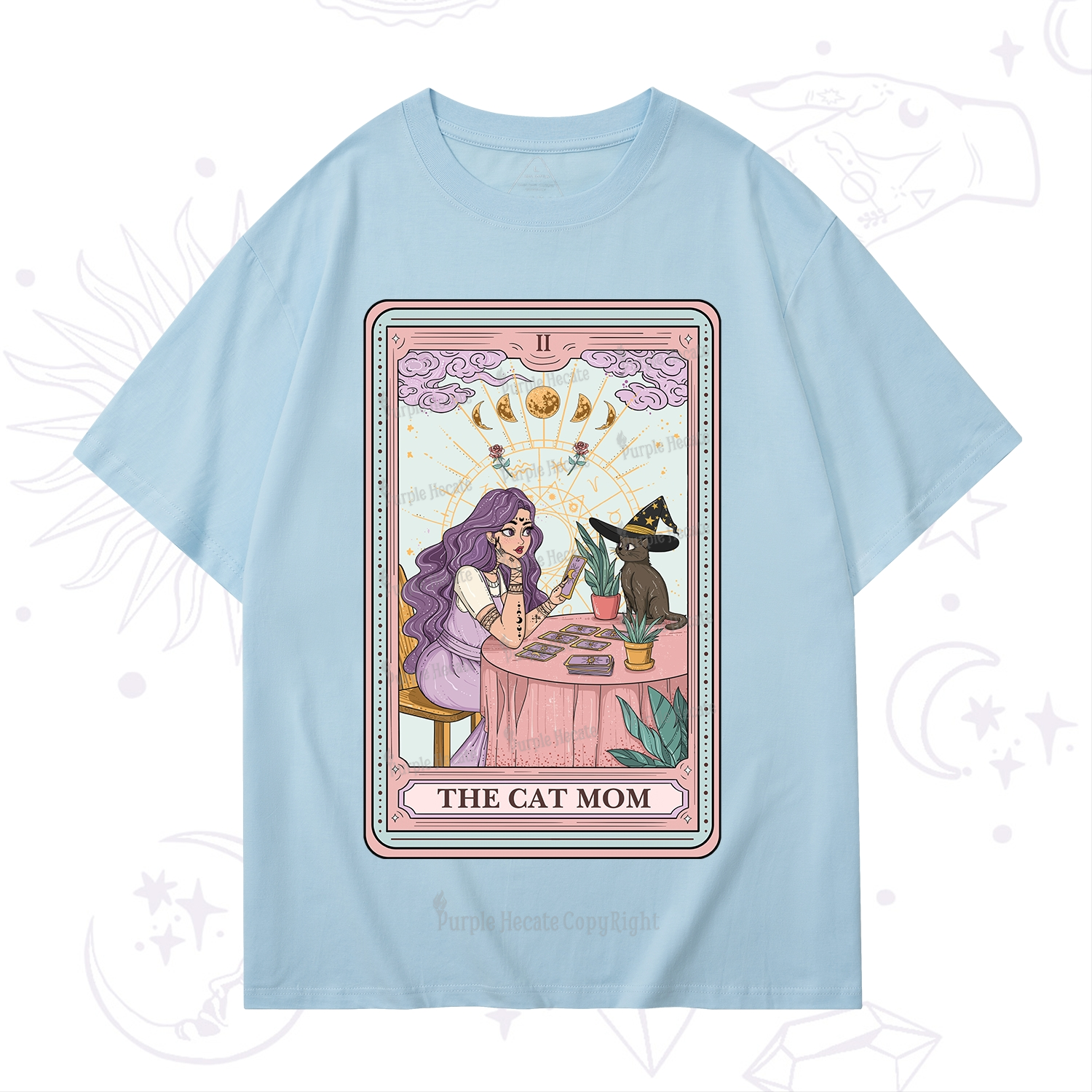 Purplehecate The Witchy Cat Mom Tarot T-Shirt