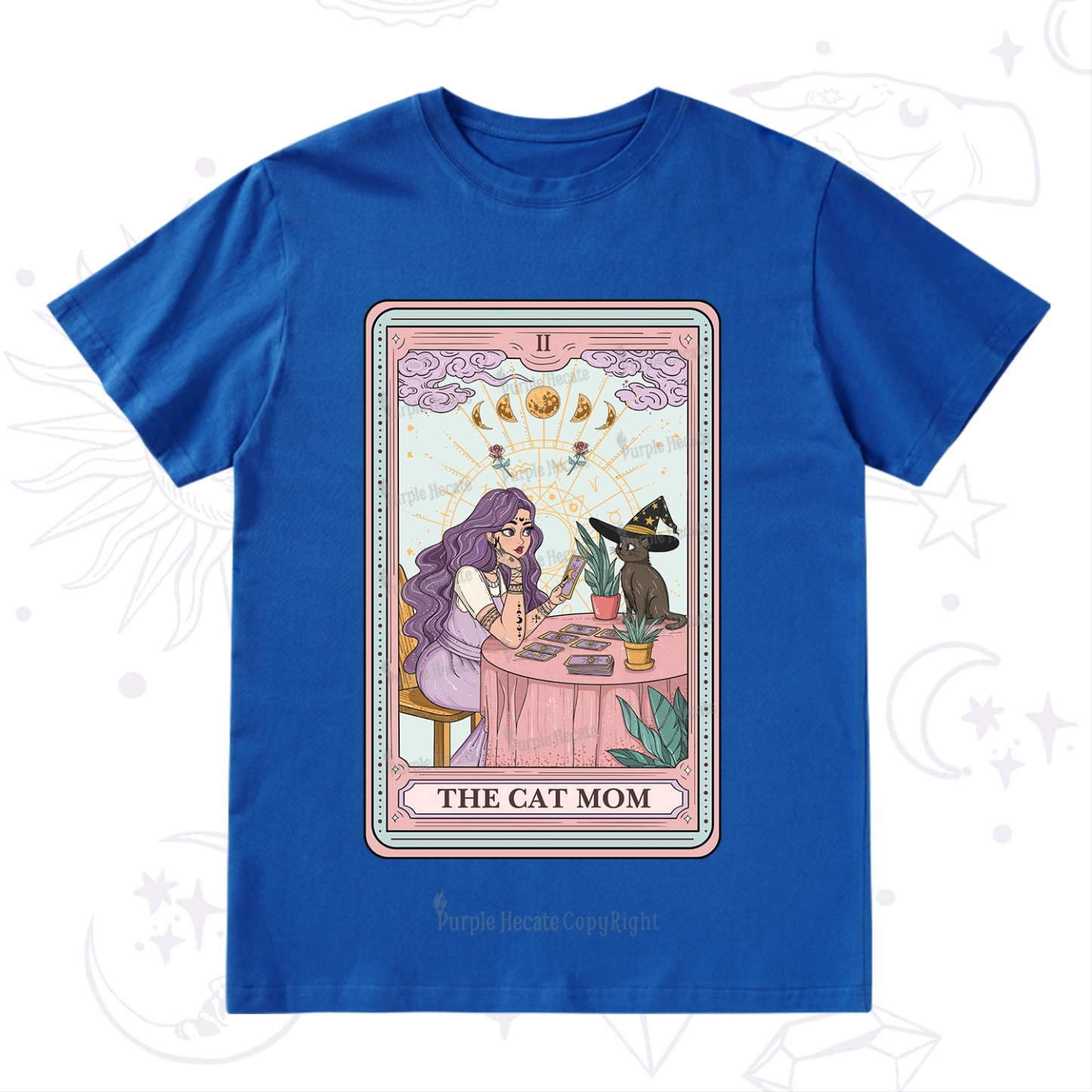 Purplehecate The Witchy Cat Mom Tarot T-Shirt