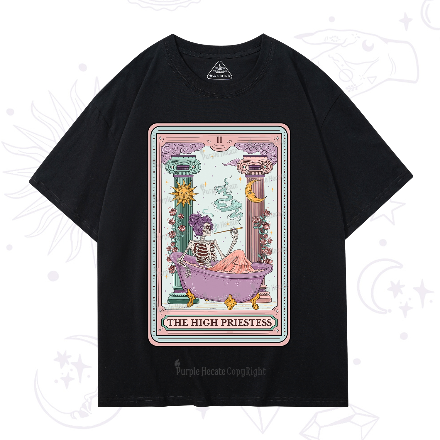 Purplehecate The Noble High Priestess Tarot Card T-Shirt