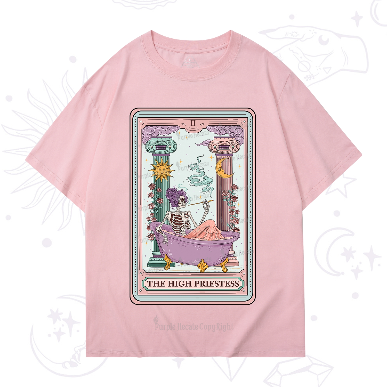 Purplehecate The Noble High Priestess Tarot Card T-Shirt