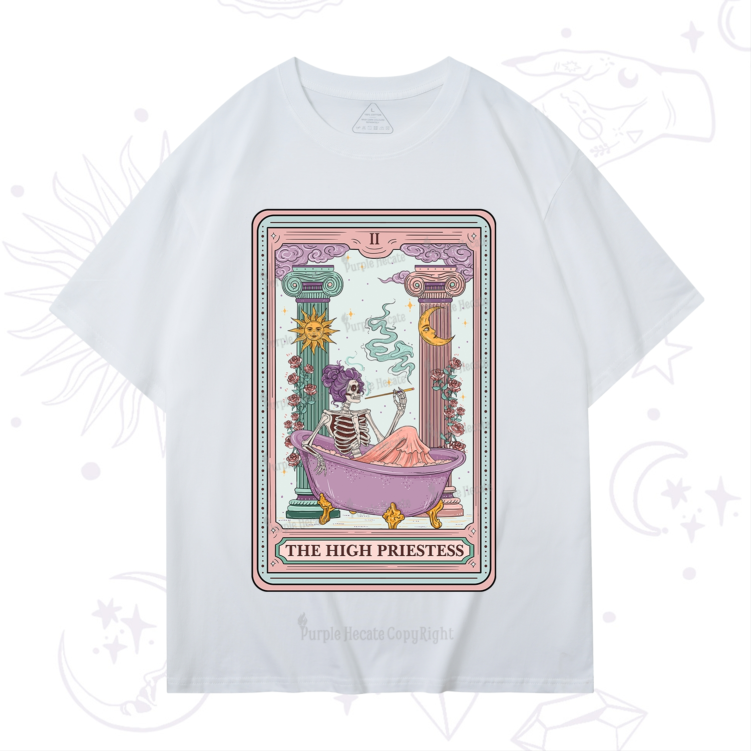 Purplehecate The Noble High Priestess Tarot Card T-Shirt