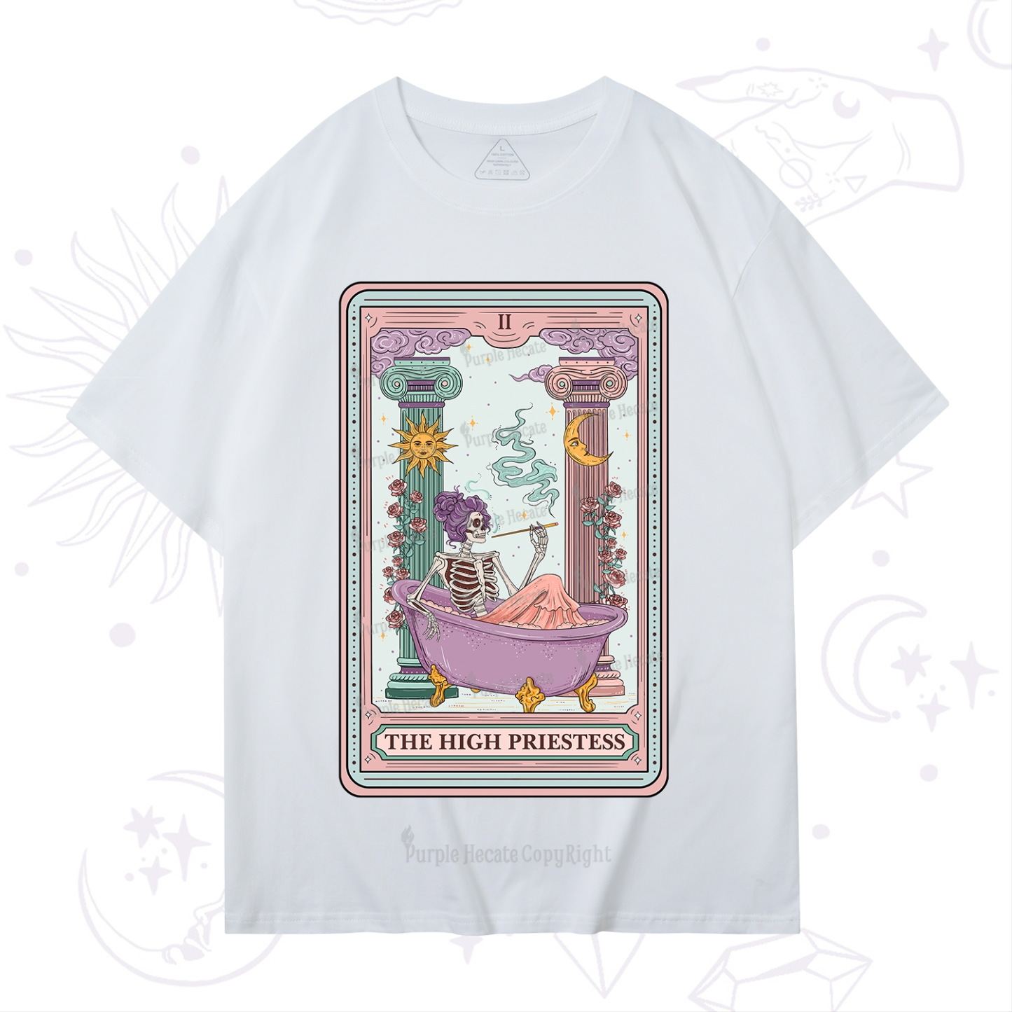 Purplehecate The Noble High Priestess Tarot Card T-Shirt