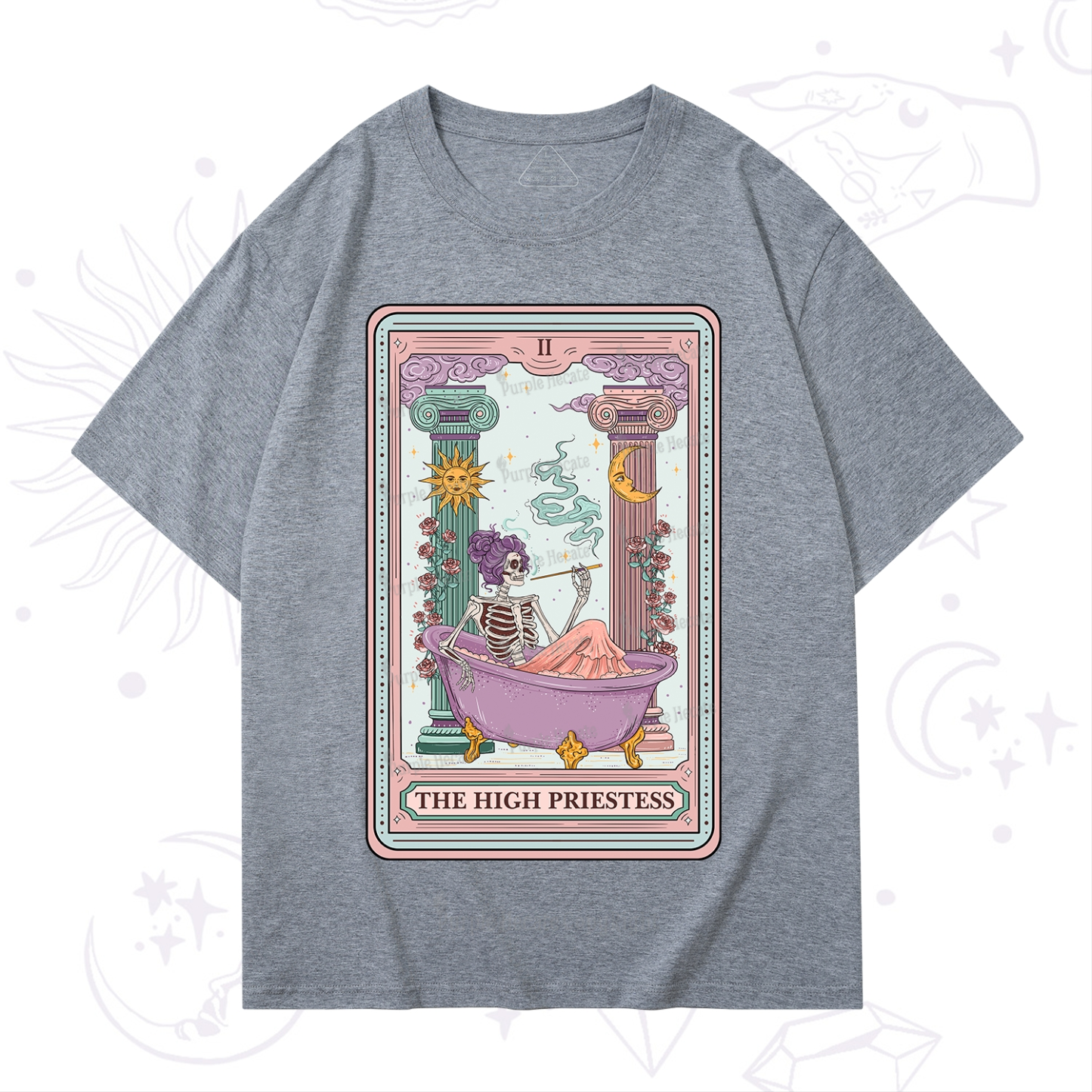 Purplehecate The Noble High Priestess Tarot Card T-Shirt