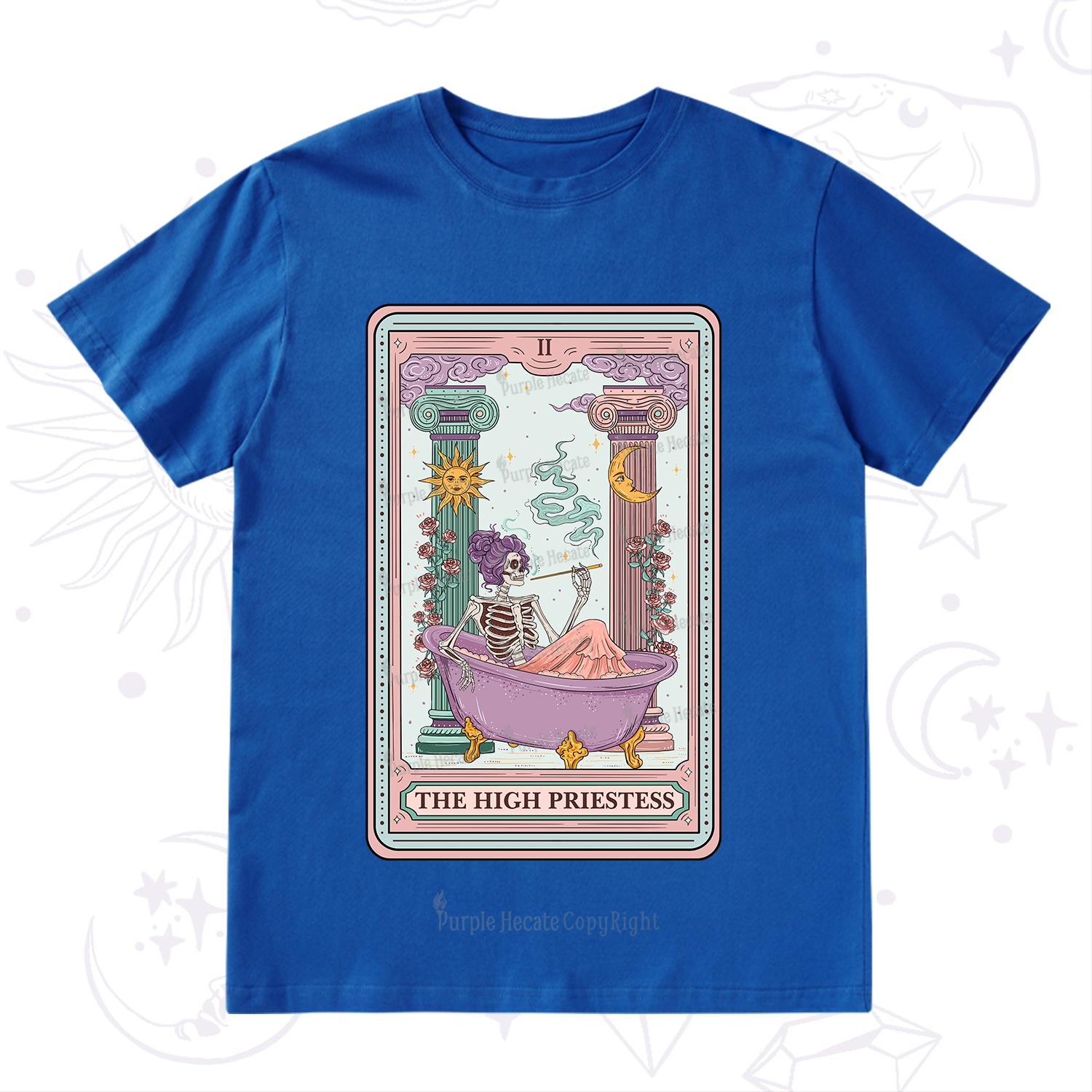 Purplehecate The Noble High Priestess Tarot Card T-Shirt