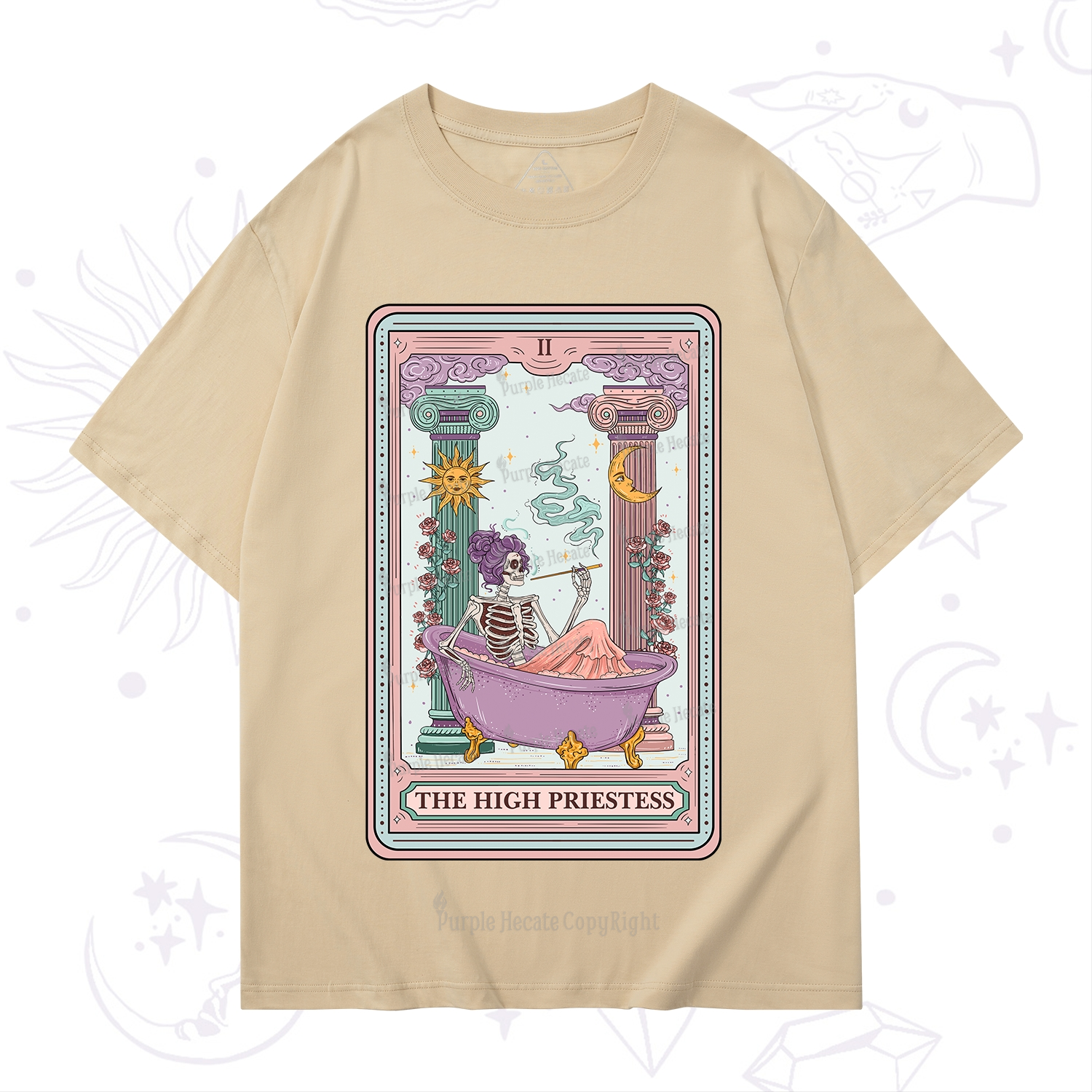 Purplehecate The Noble High Priestess Tarot Card T-Shirt