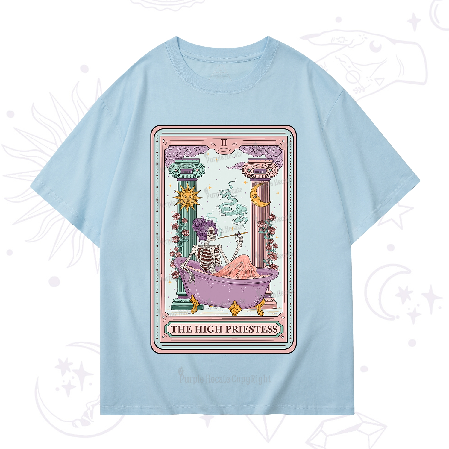 Purplehecate The Noble High Priestess Tarot Card T-Shirt