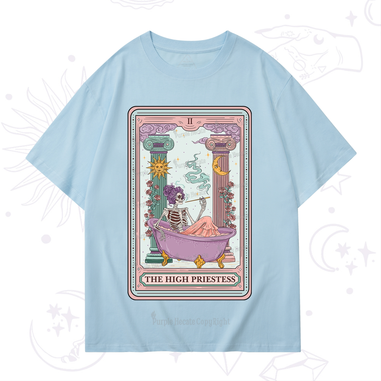 Purplehecate The Noble High Priestess Tarot Card T-Shirt