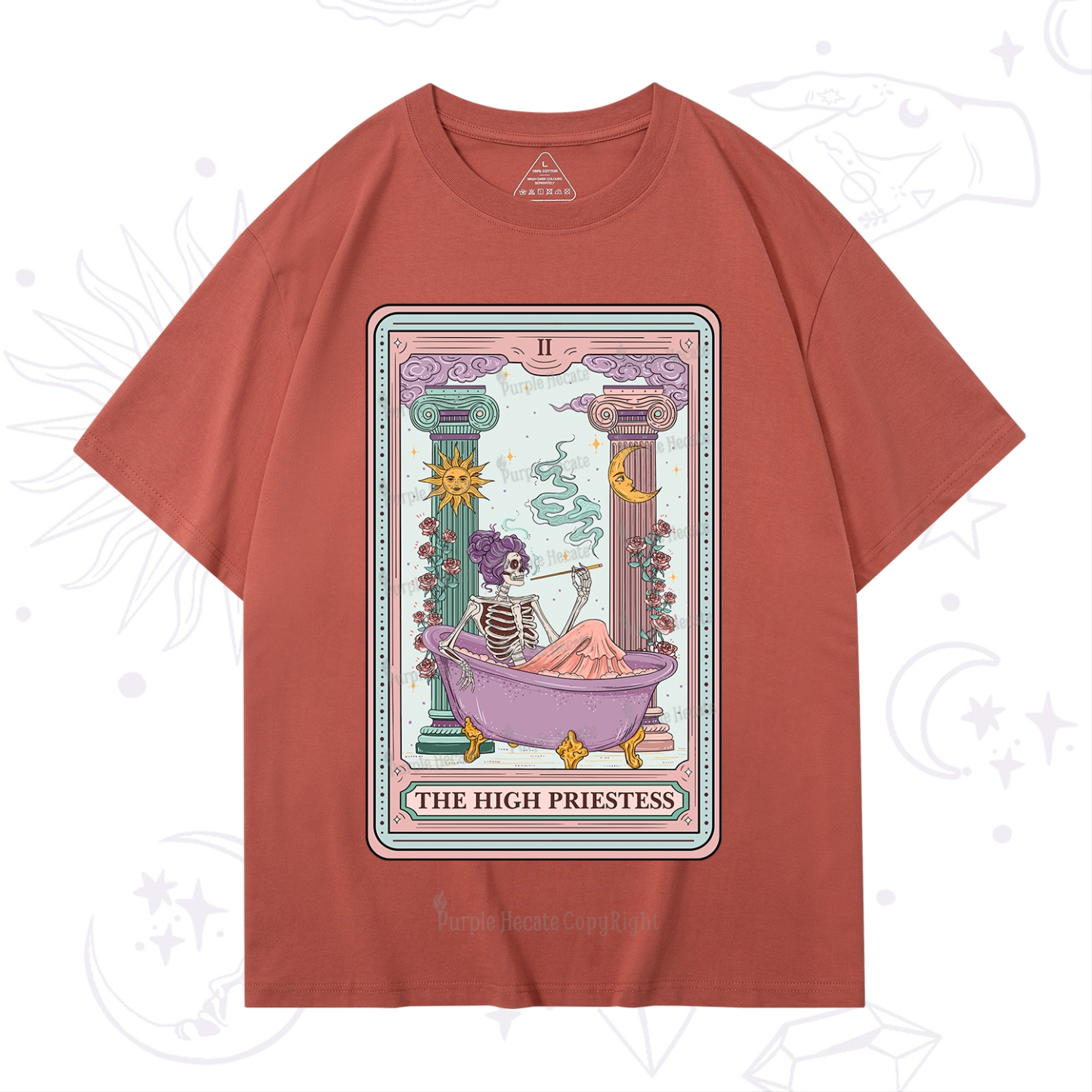 Purplehecate The Noble High Priestess Tarot Card T-Shirt