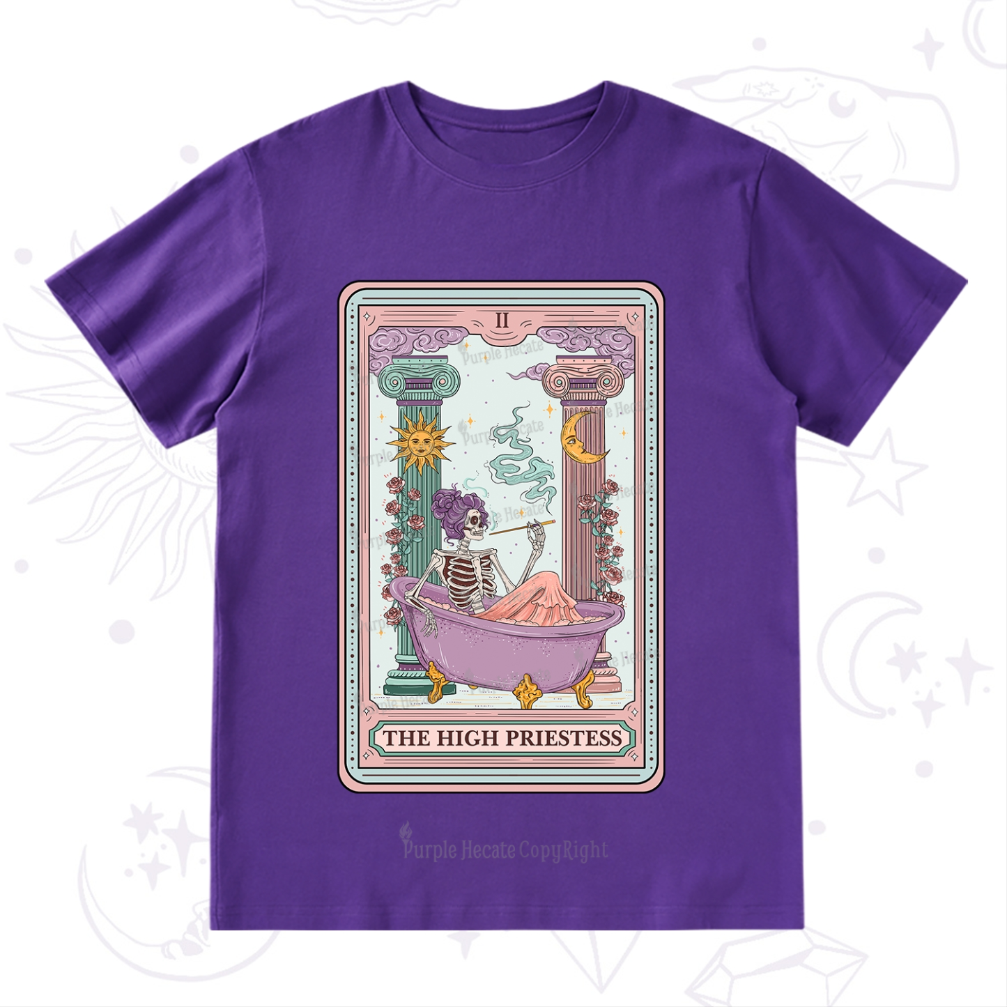 Purplehecate The Noble High Priestess Tarot Card T-Shirt