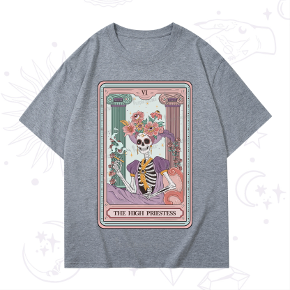 Purplehecate The High Priestess Skeleton Tarot T-Shirt