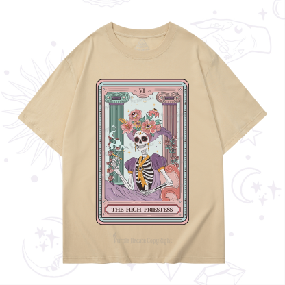 Purplehecate The High Priestess Skeleton Tarot T-Shirt