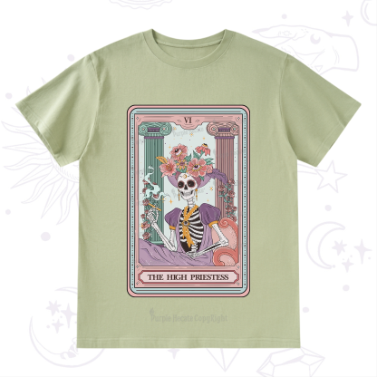 Purplehecate The High Priestess Skeleton Tarot T-Shirt