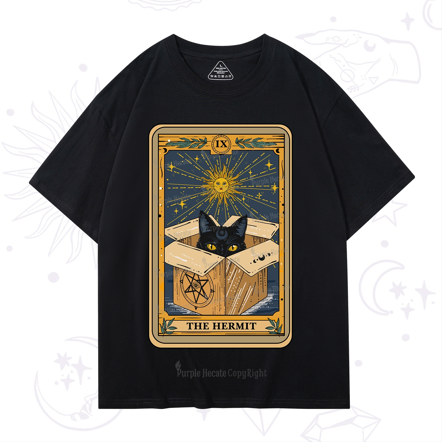 Purplehecate The Hermit Cat Tarot Card T-Shirt