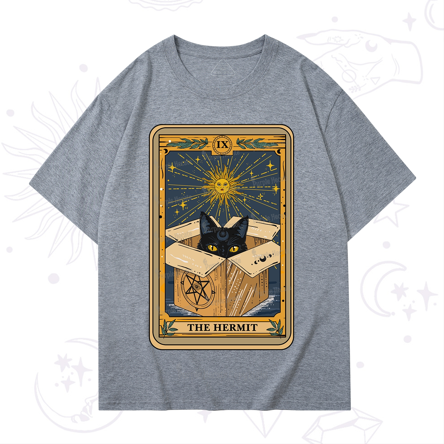 Purplehecate The Hermit Cat Tarot Card T-Shirt