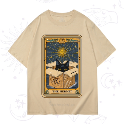 Purplehecate The Hermit Cat Tarot Card T-Shirt