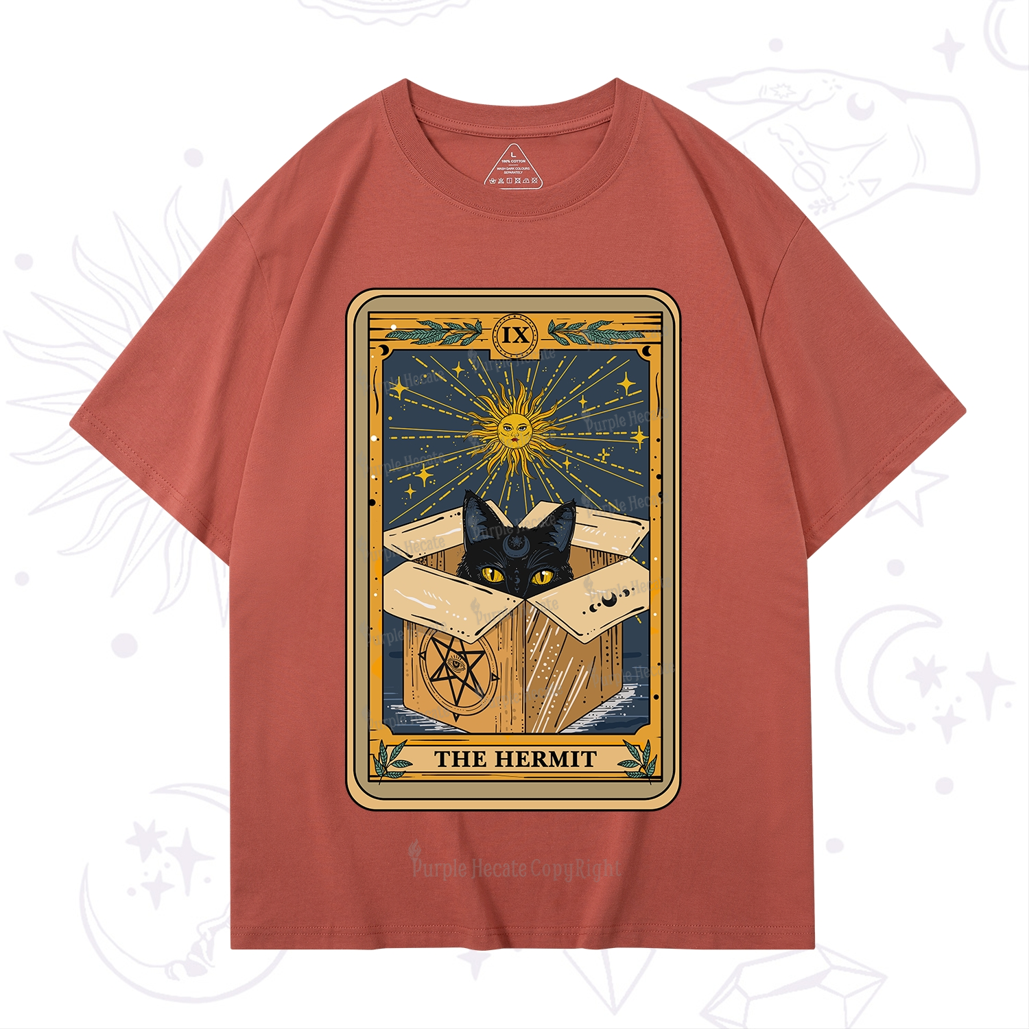 Purplehecate The Hermit Cat Tarot Card T-Shirt