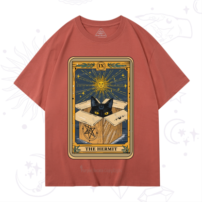 Purplehecate The Hermit Cat Tarot Card T-Shirt