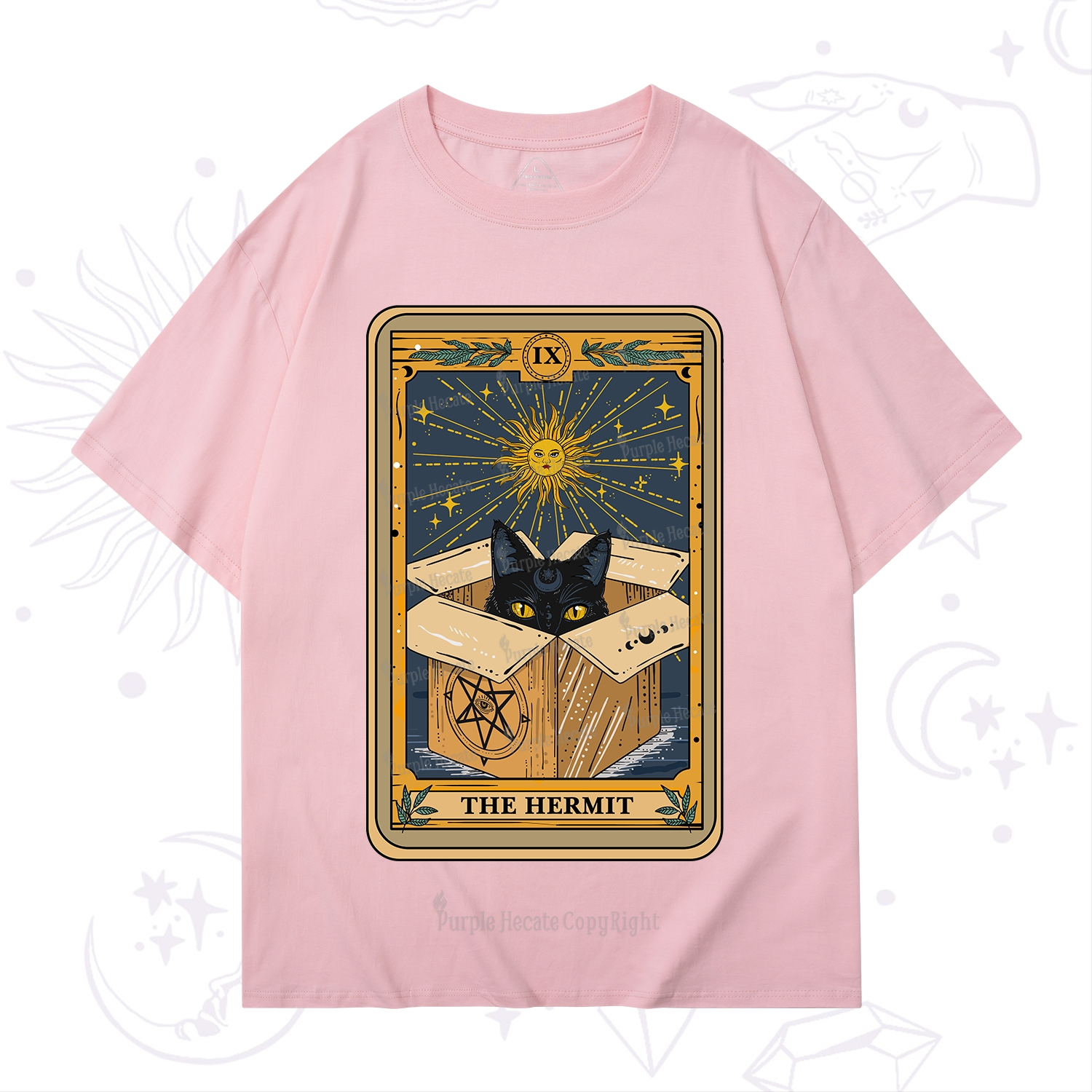 Purplehecate The Hermit Cat Tarot Card T-Shirt