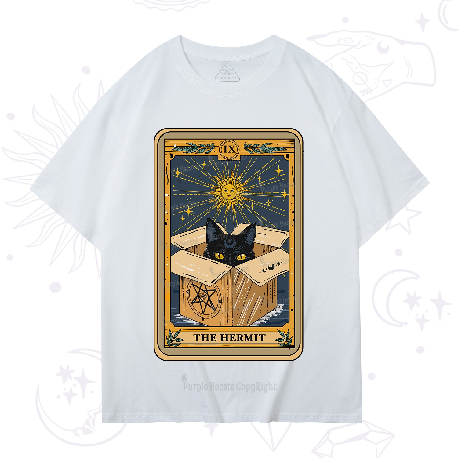 Purplehecate The Hermit Cat Tarot Card T-Shirt