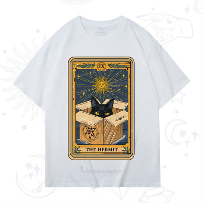 Purplehecate The Hermit Cat Tarot Card T-Shirt