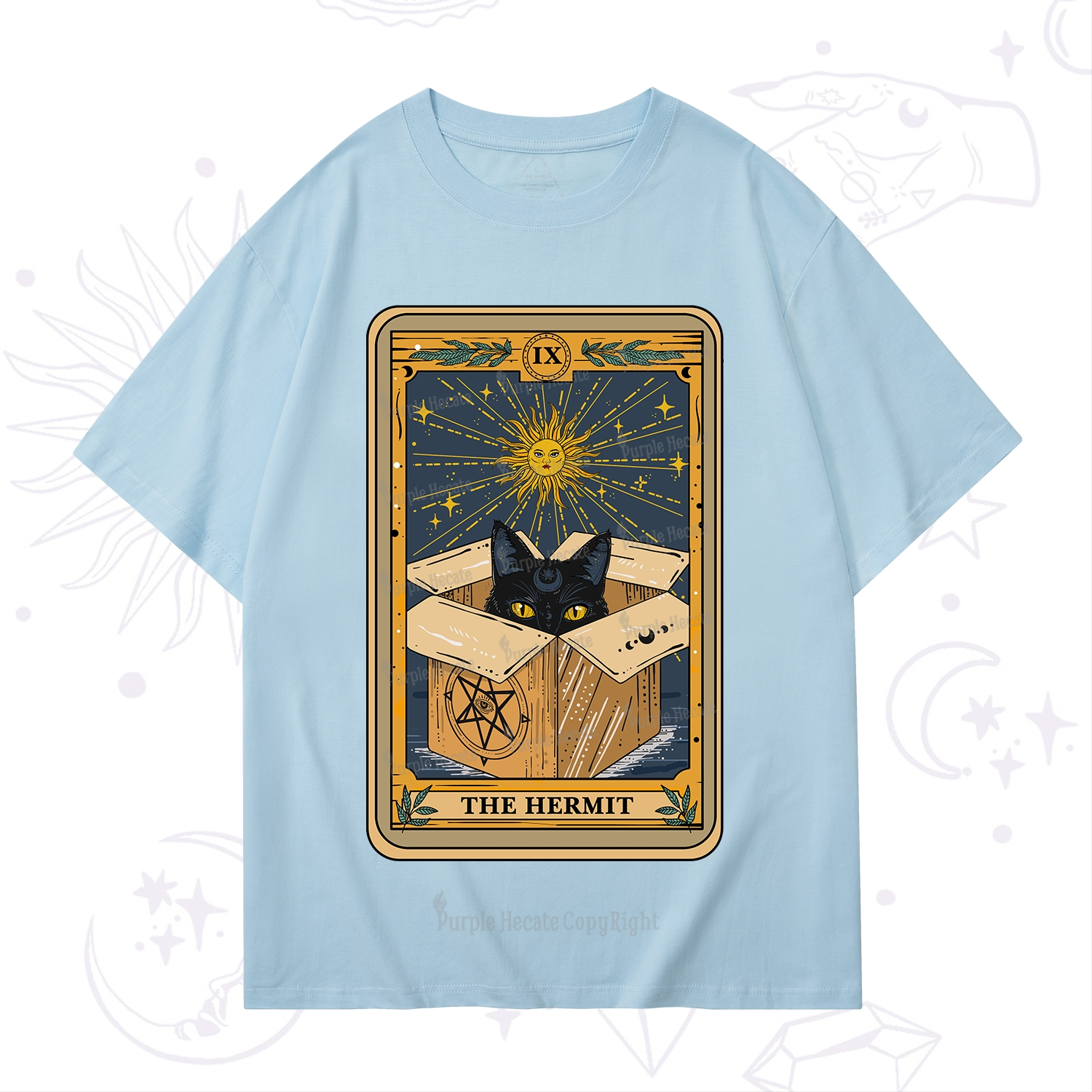 Purplehecate The Hermit Cat Tarot Card T-Shirt