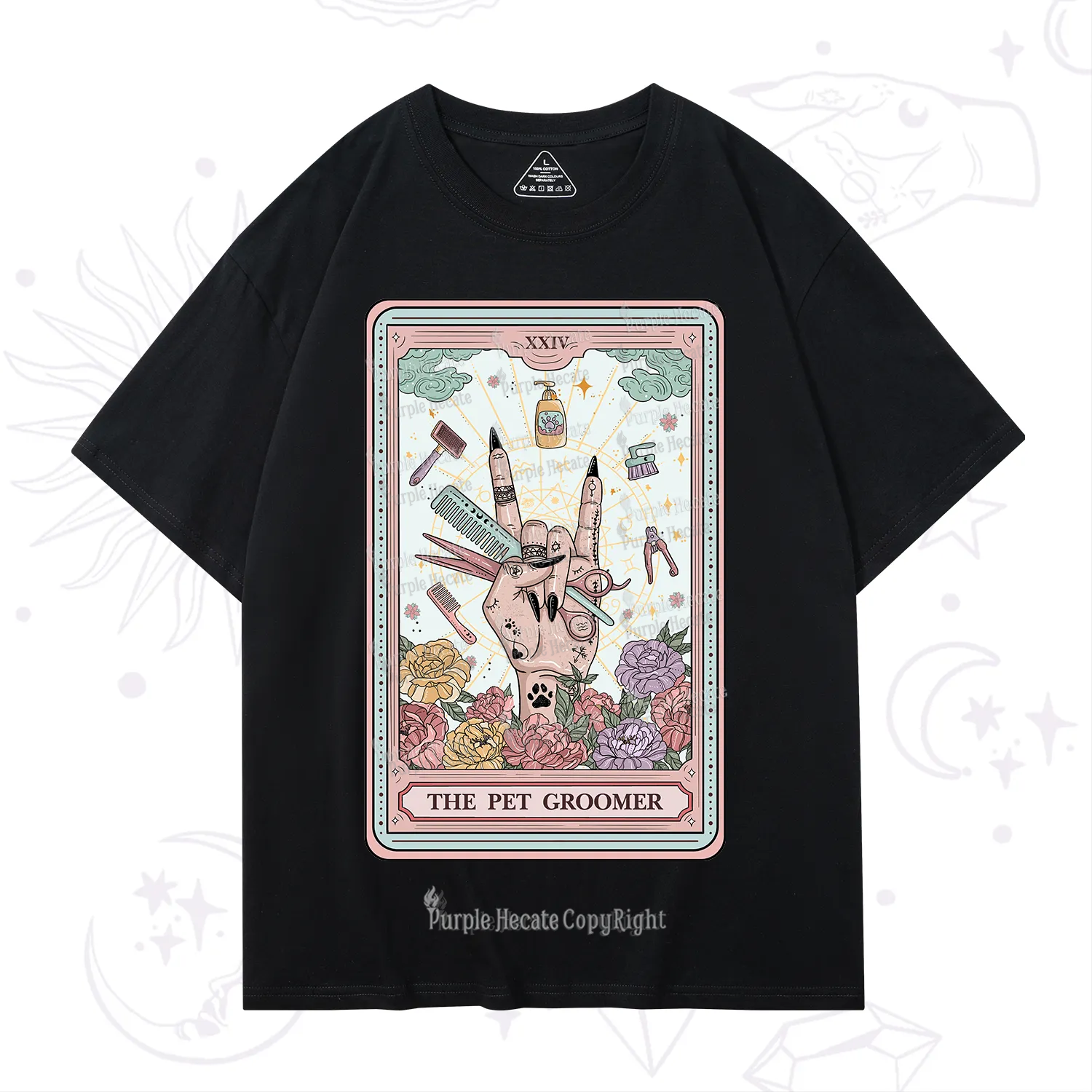 Purplehecate The Pet Groomer Tarot Card T-Shirt