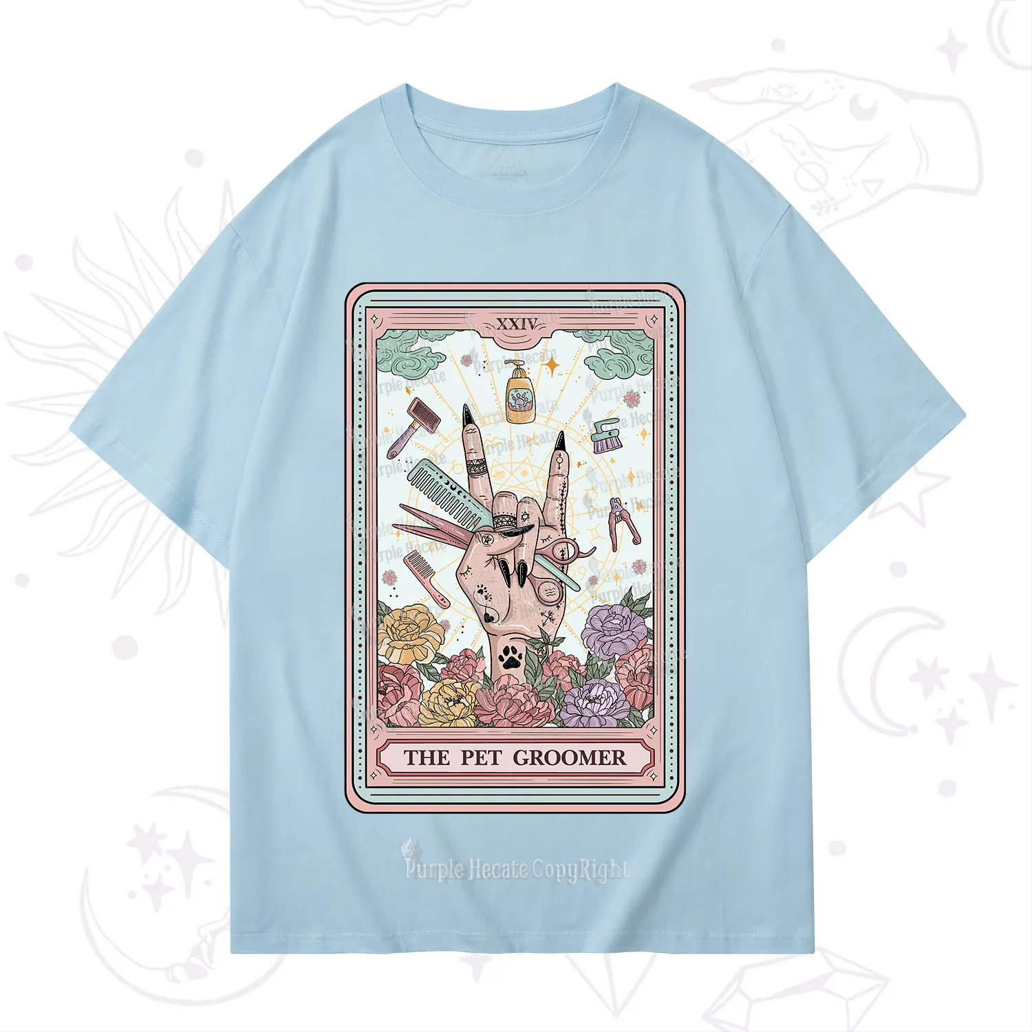 Purplehecate The Pet Groomer Tarot Card T-Shirt