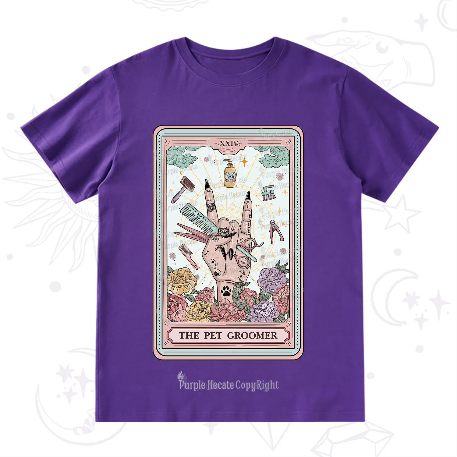 Purplehecate The Pet Groomer Tarot Card T-Shirt