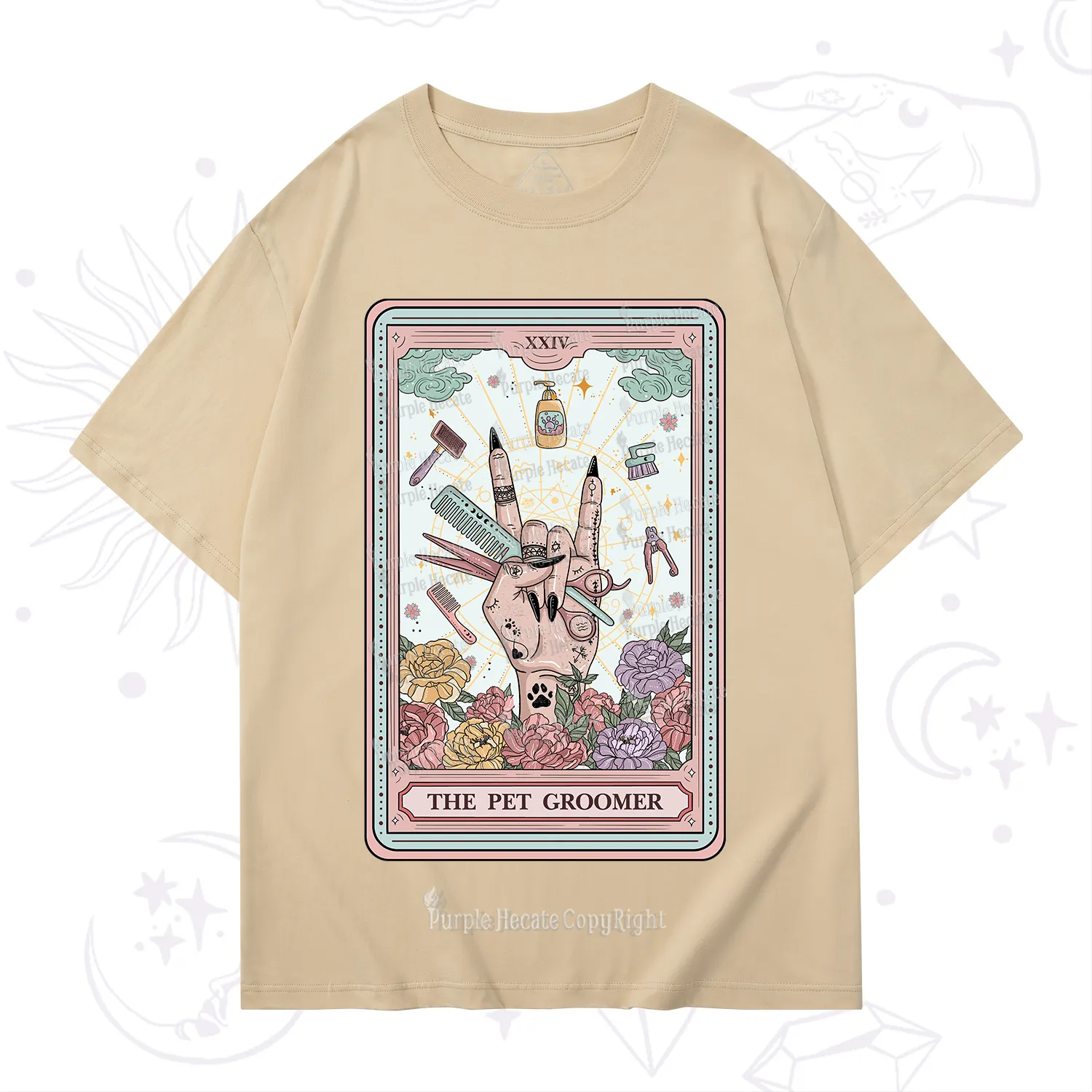 Purplehecate The Pet Groomer Tarot Card T-Shirt