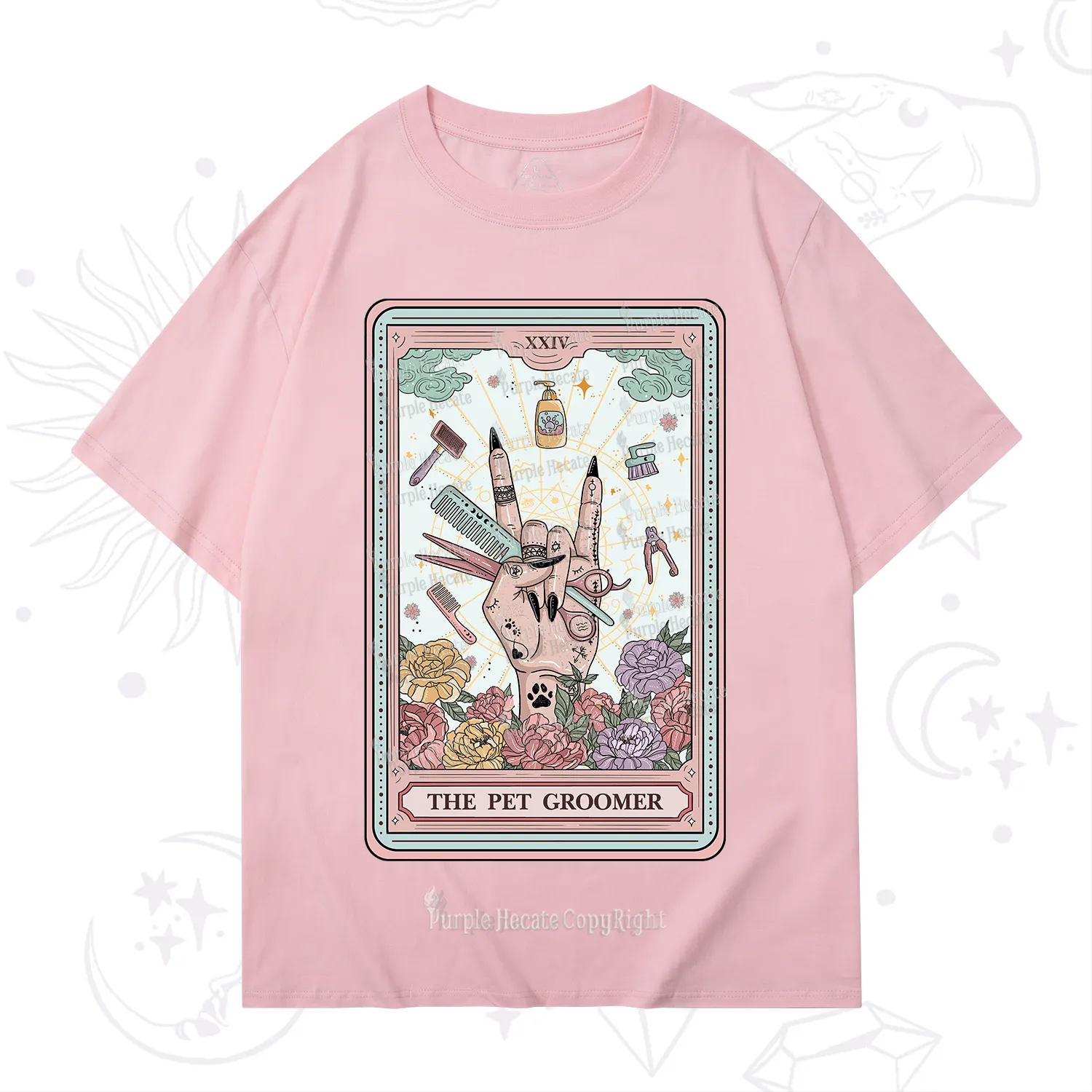 Purplehecate The Pet Groomer Tarot Card T-Shirt