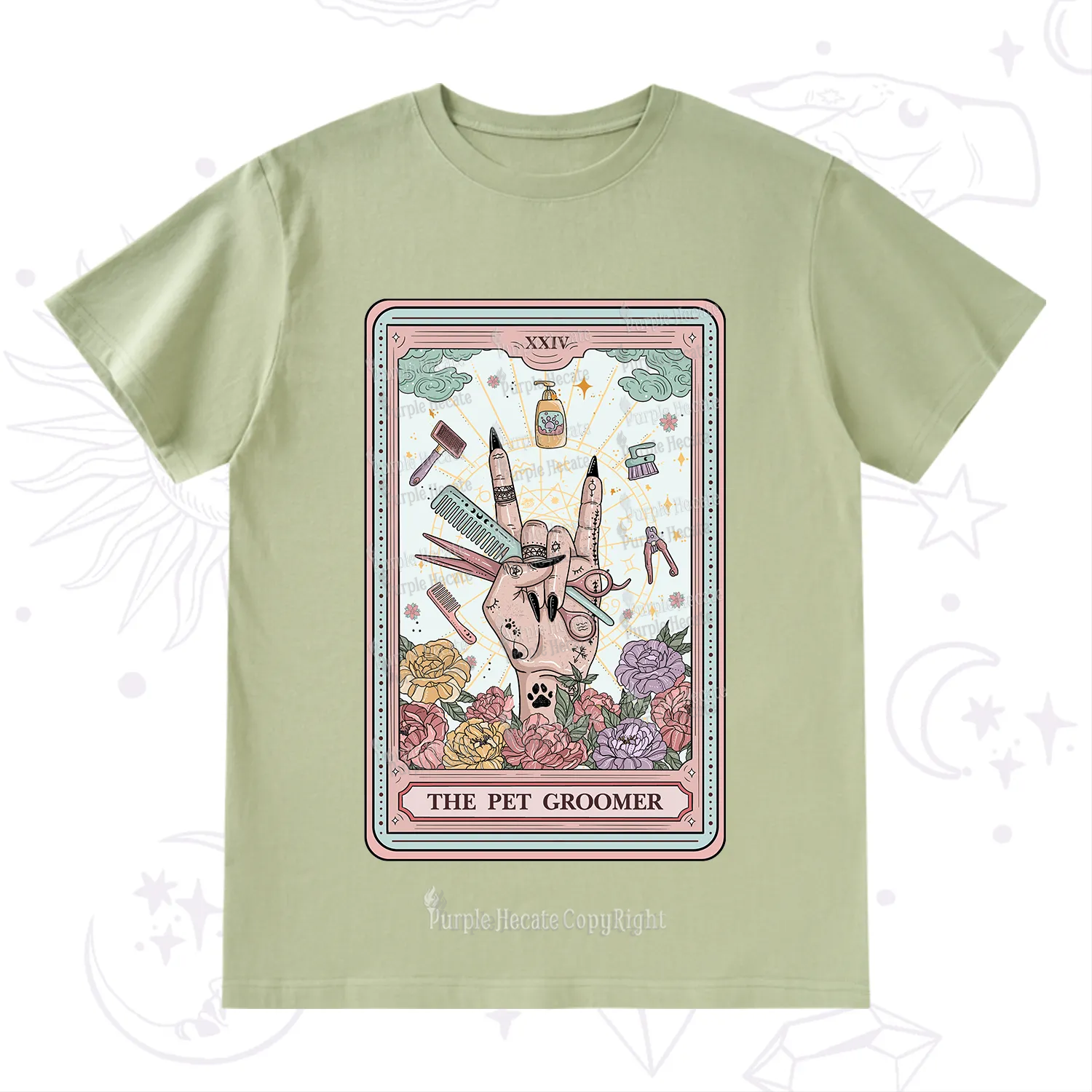 Purplehecate The Pet Groomer Tarot Card T-Shirt