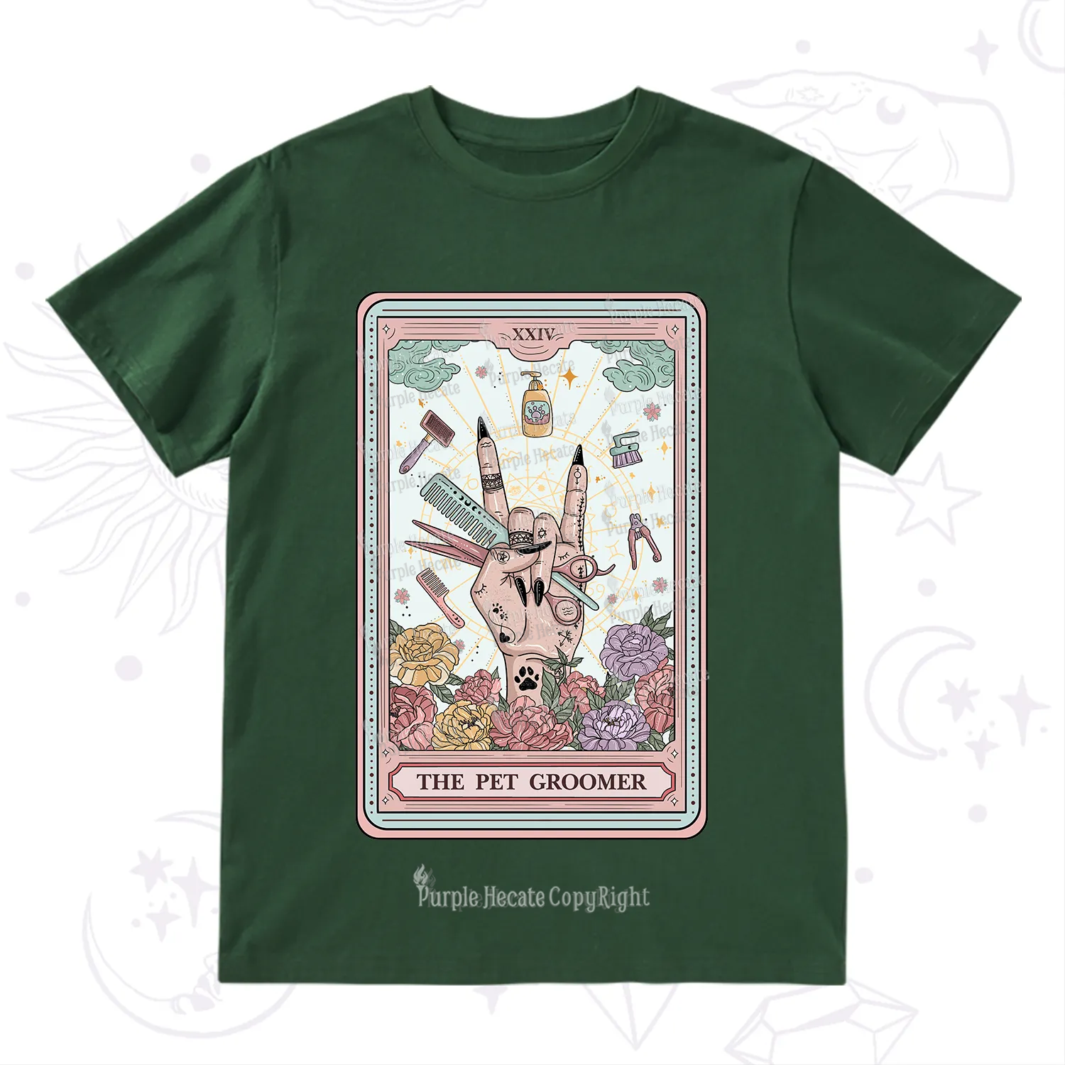 Purplehecate The Pet Groomer Tarot Card T-Shirt