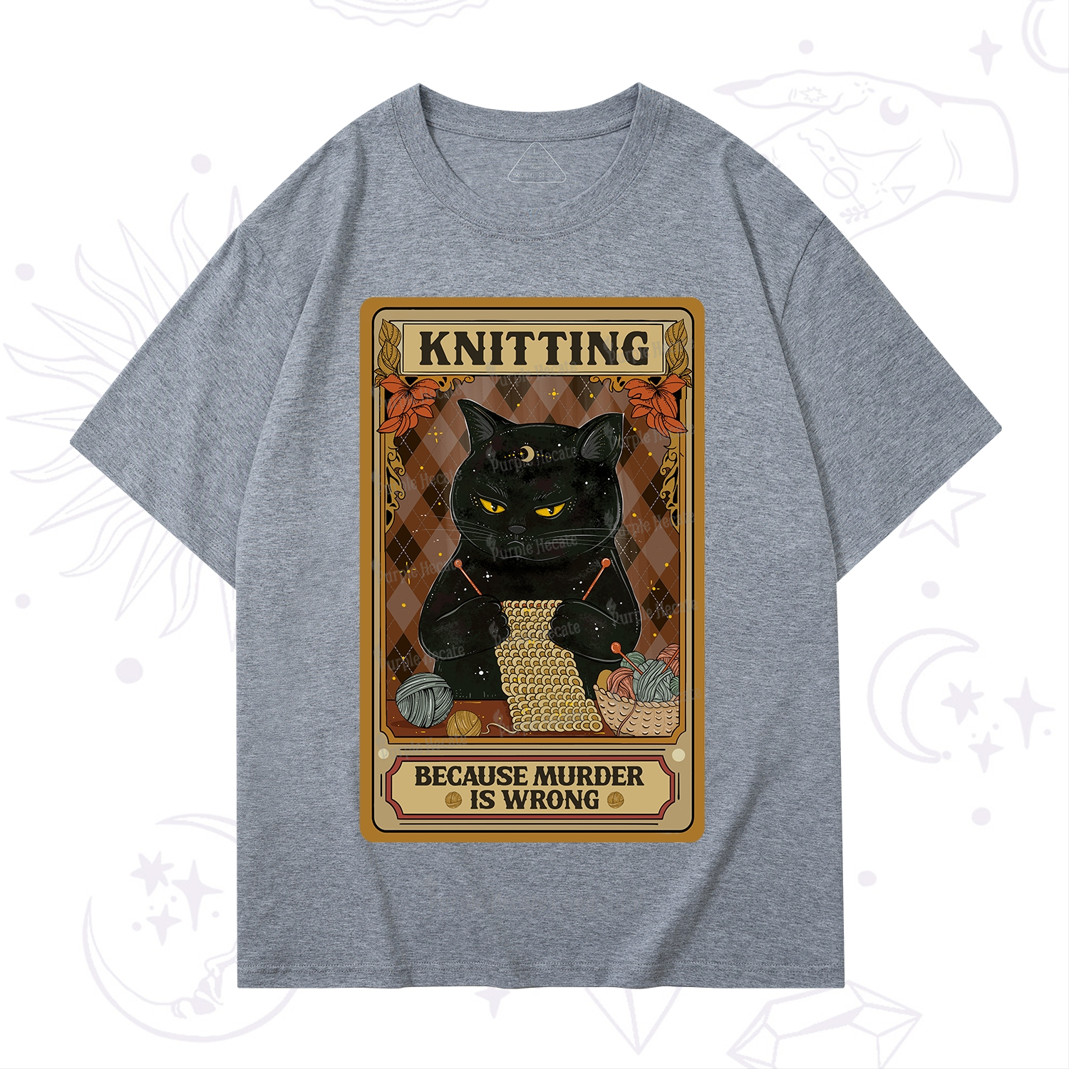 Purplehecate Knitting Because Murder Is Wrong T-Shirt