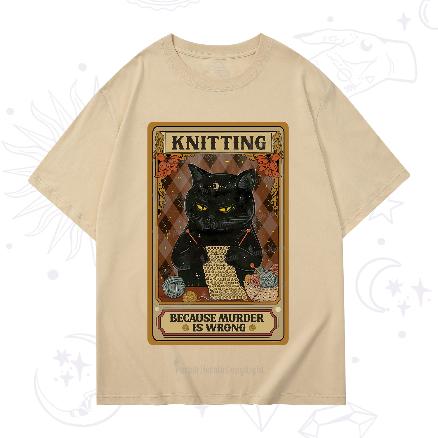 Purplehecate Knitting Because Murder Is Wrong T-Shirt