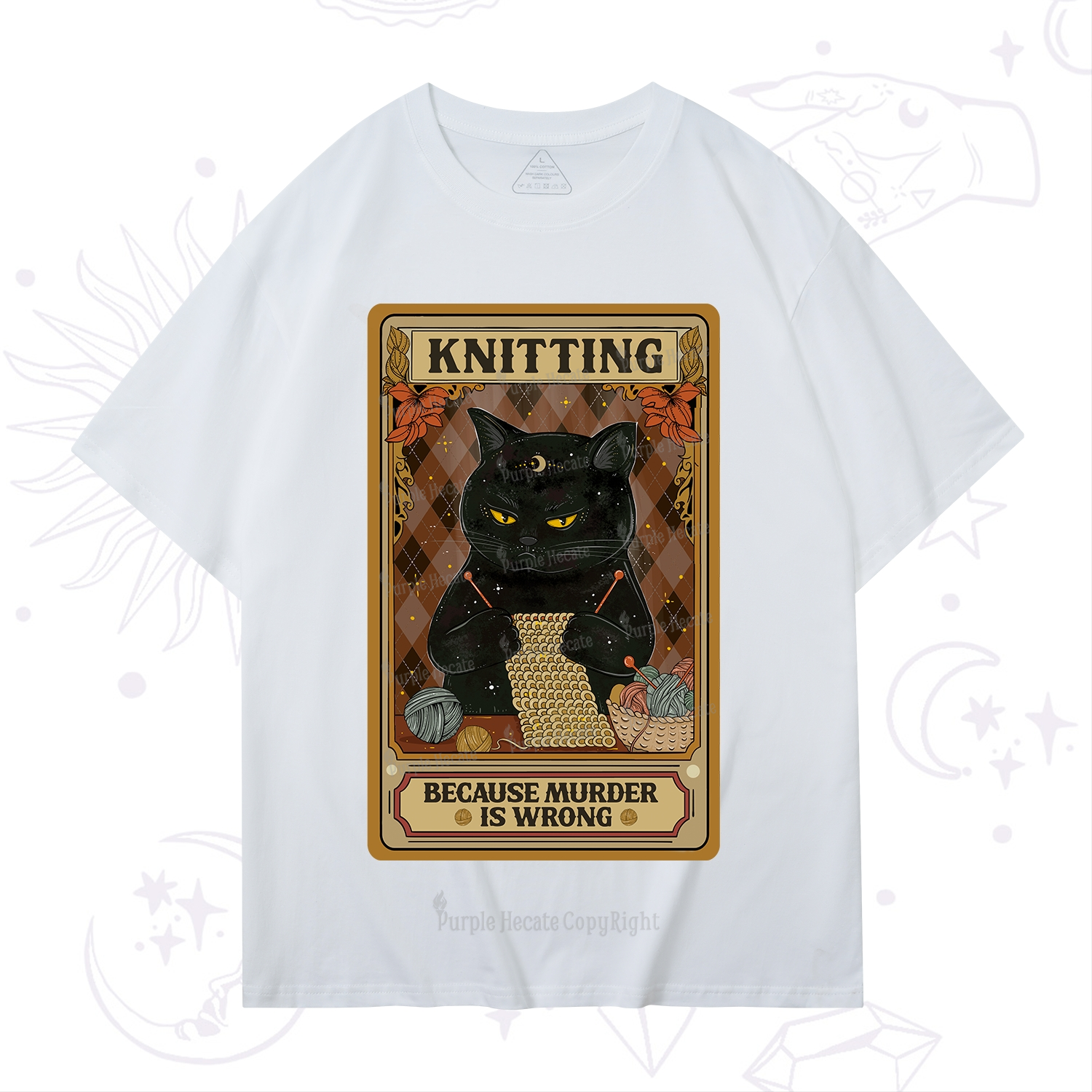 Purplehecate Knitting Because Murder Is Wrong T-Shirt