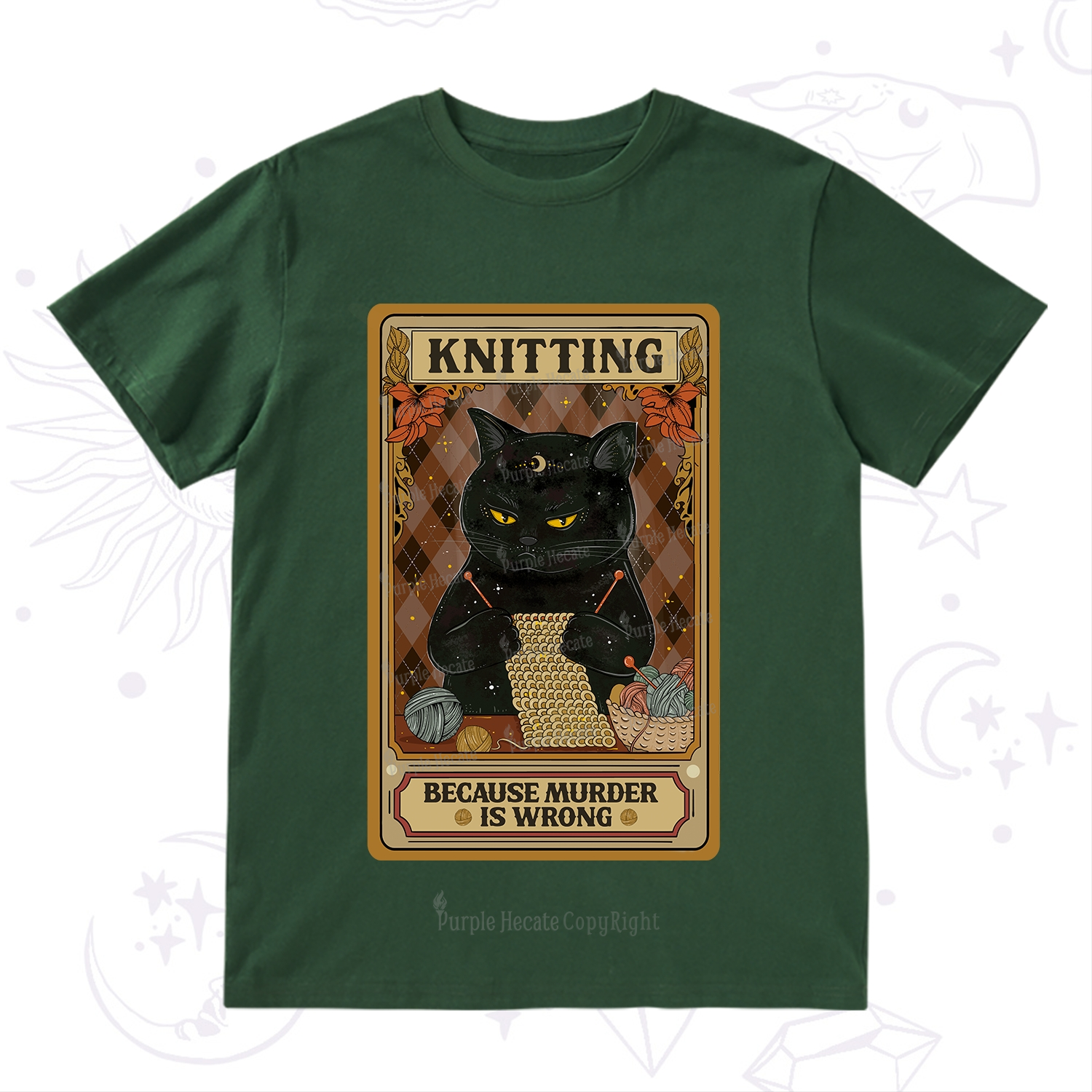 Purplehecate Knitting Because Murder Is Wrong T-Shirt