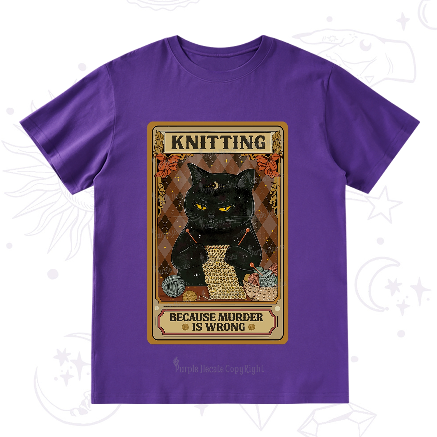 Purplehecate Knitting Because Murder Is Wrong T-Shirt