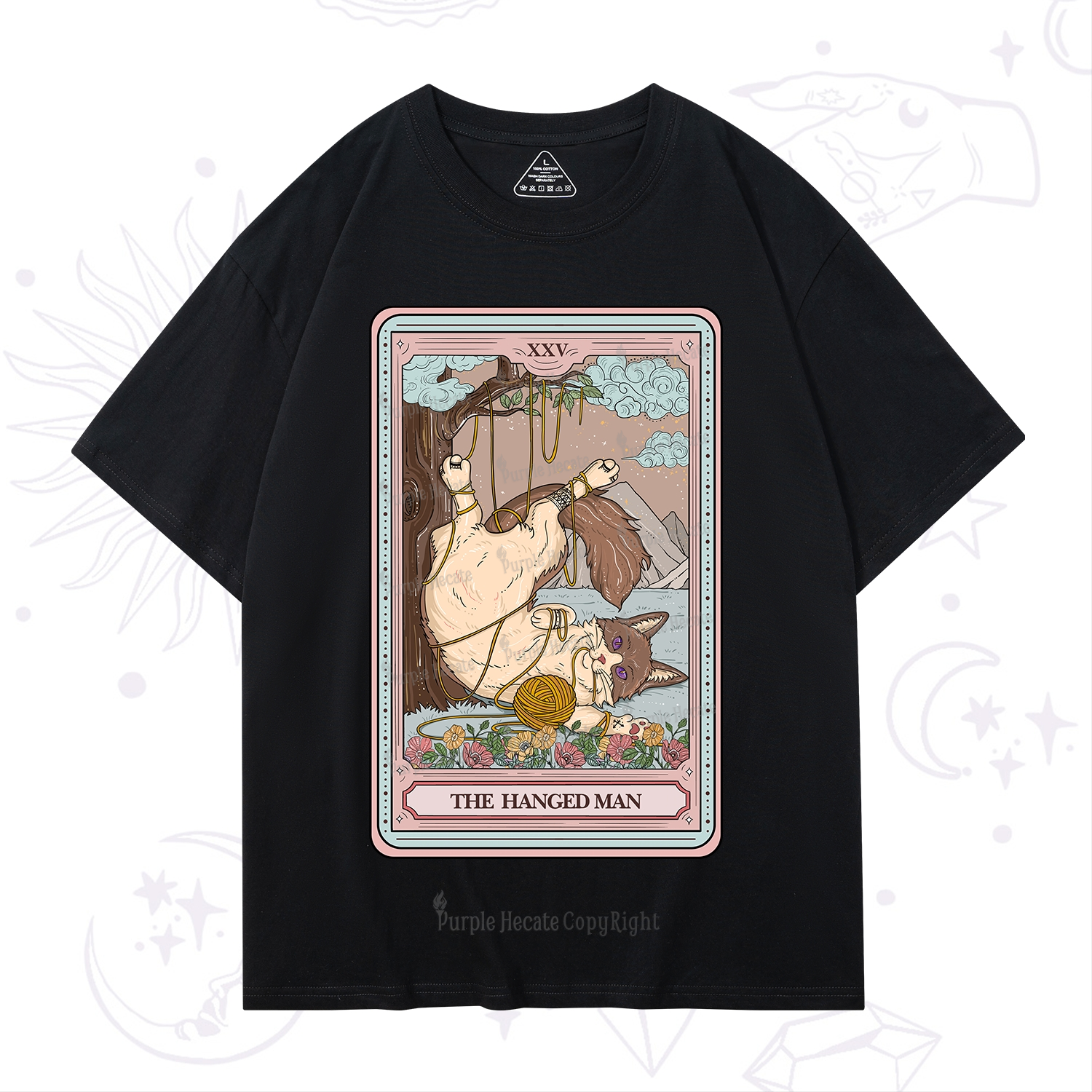 Purplehecate The Hanged Man Tarot Cat T-Shirt