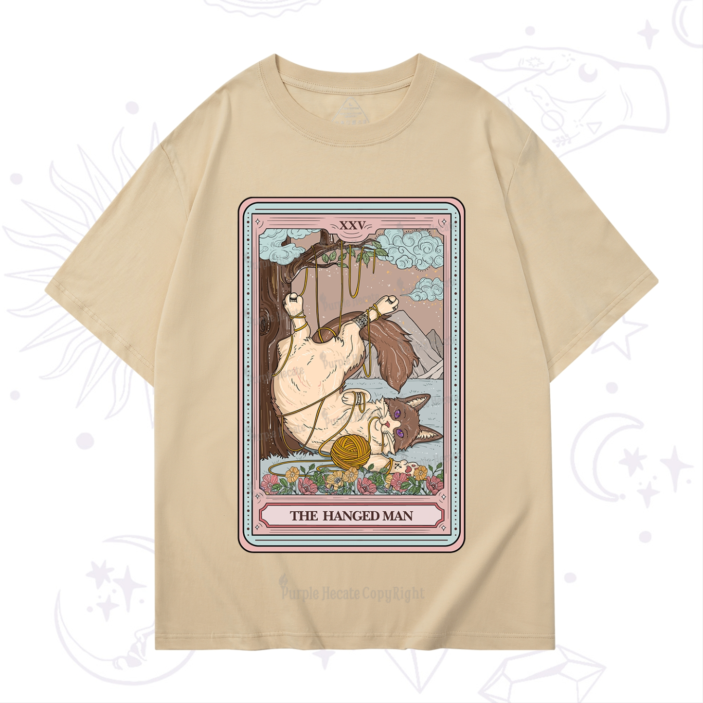 Purplehecate The Hanged Man Tarot Cat T-Shirt