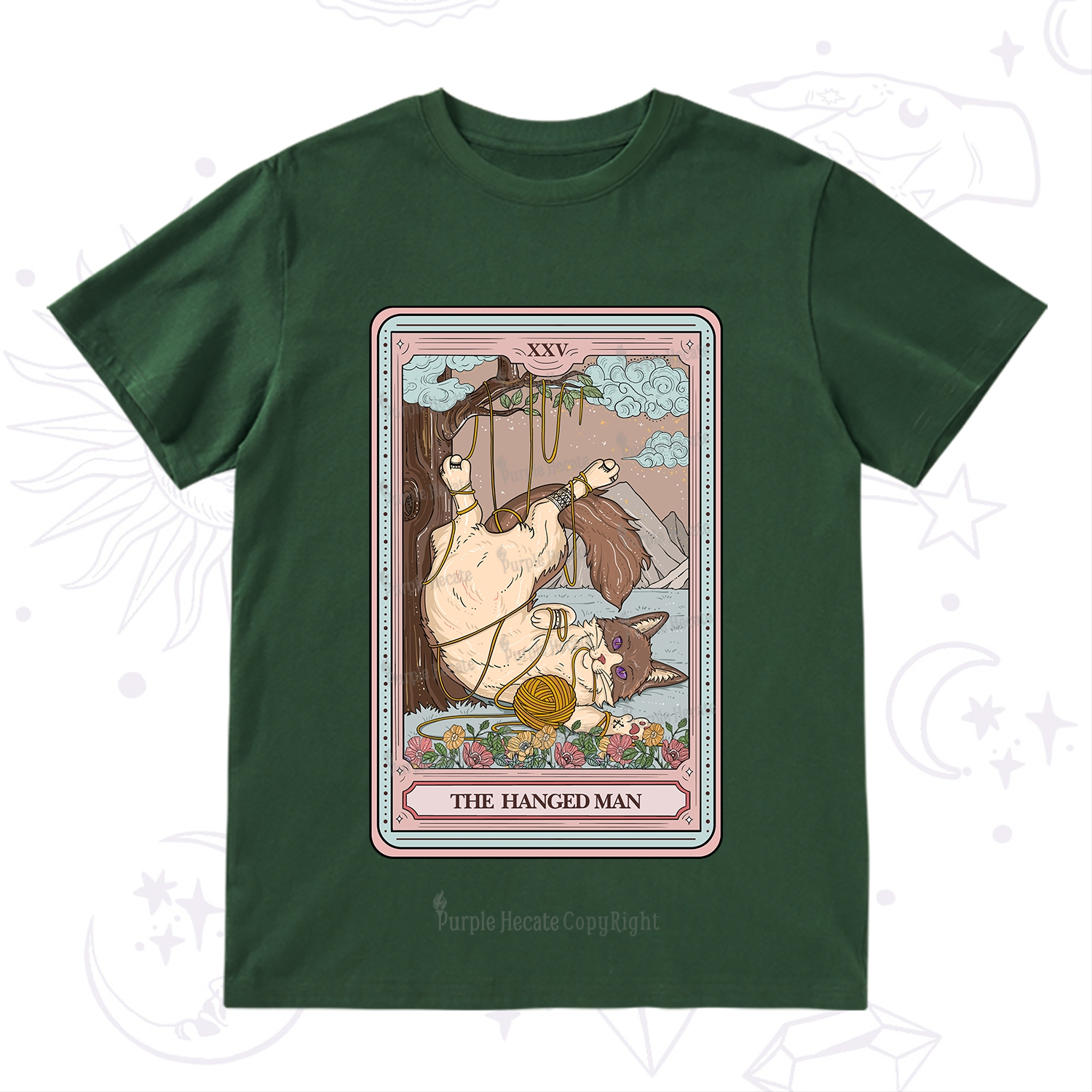Purplehecate The Hanged Man Tarot Cat T-Shirt