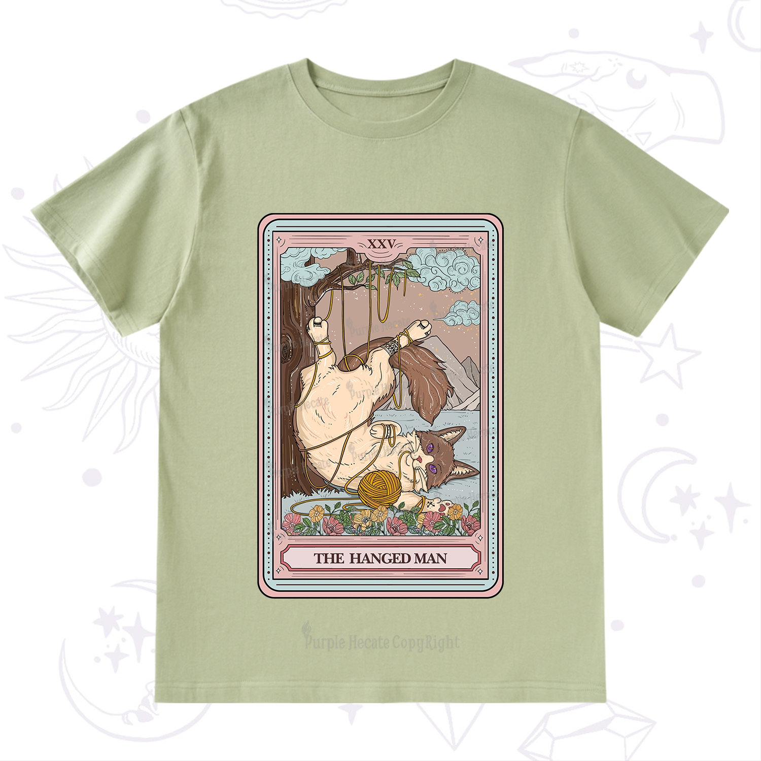 Purplehecate The Hanged Man Tarot Cat T-Shirt