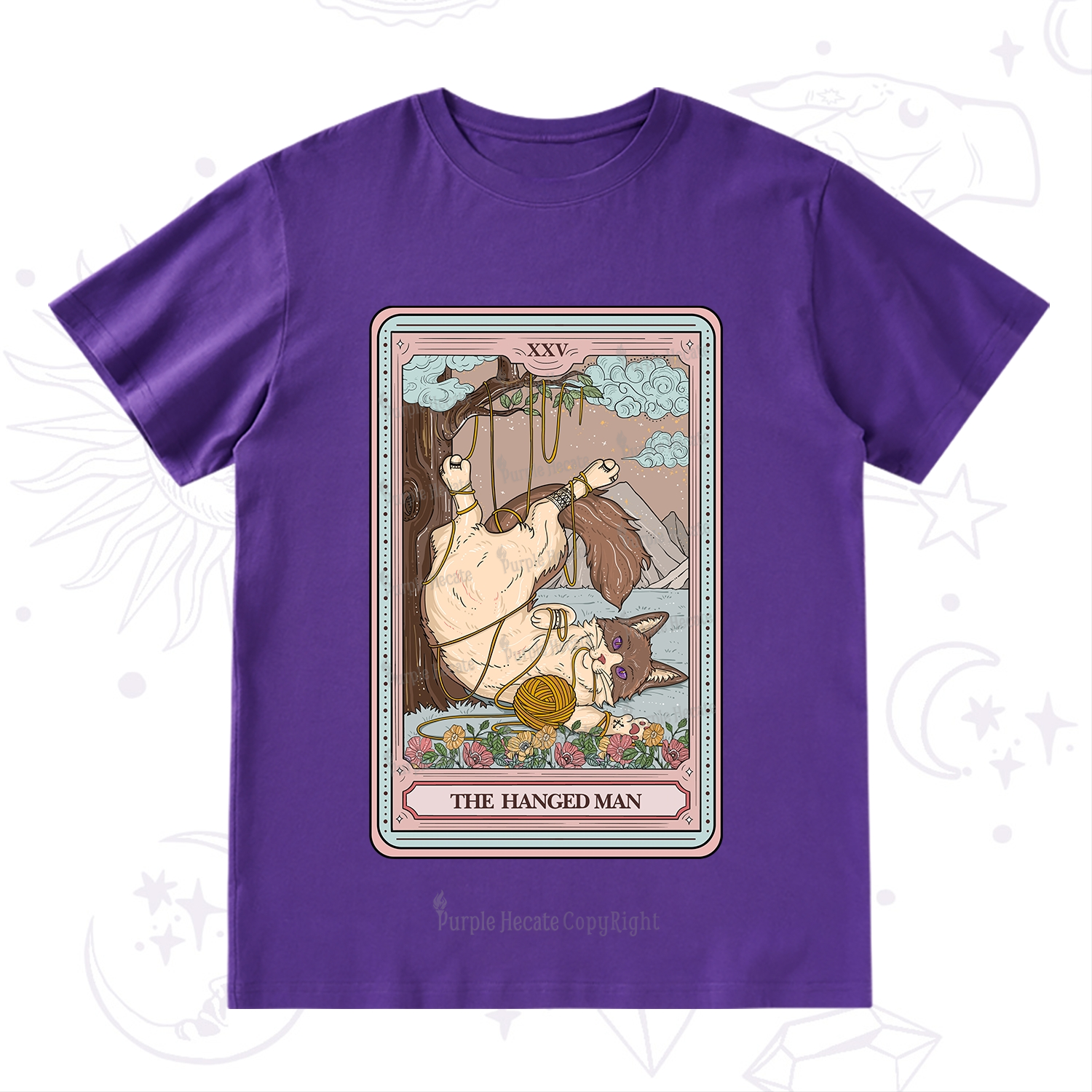 Purplehecate The Hanged Man Tarot Cat T-Shirt