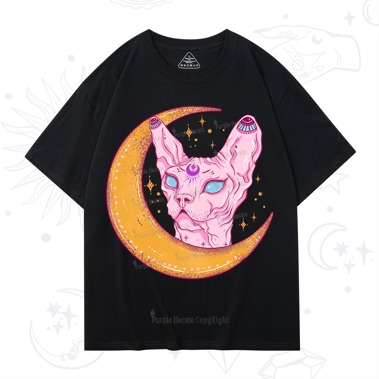 Purplehecate Mystical Witchy Cat T-Shirt
